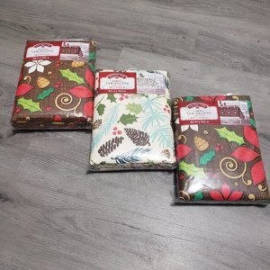 Christmas Vinyl Table Cloths, Set Of 3, NEW